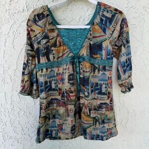 Y2k britney spears print top